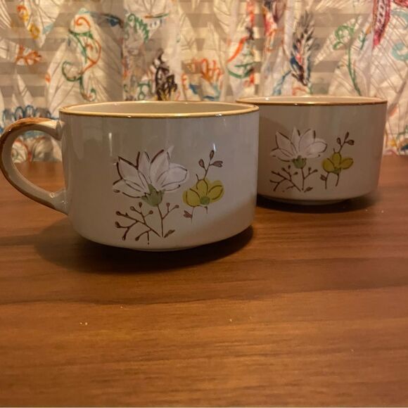 Vintage Stoneware Soup Cups - Picture 1 of 5